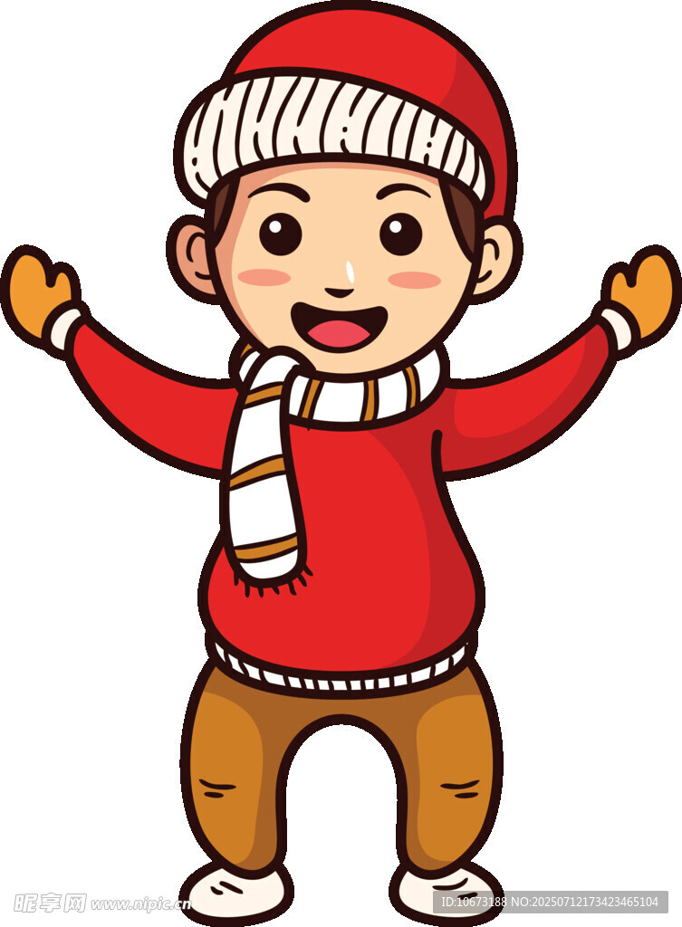 冬日歡樂小男孩