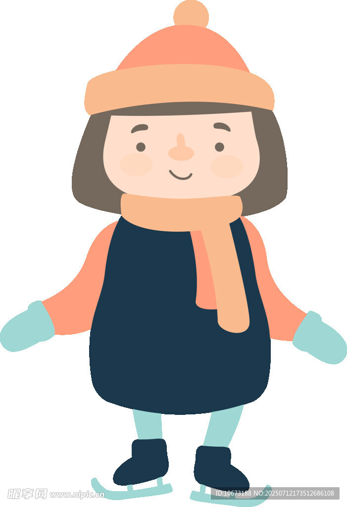 滑冰的可愛小女孩