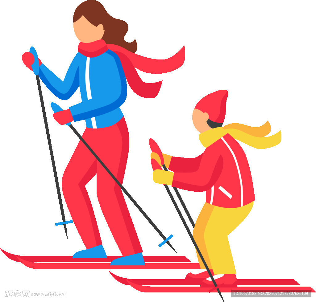 母女滑雪歡樂時光