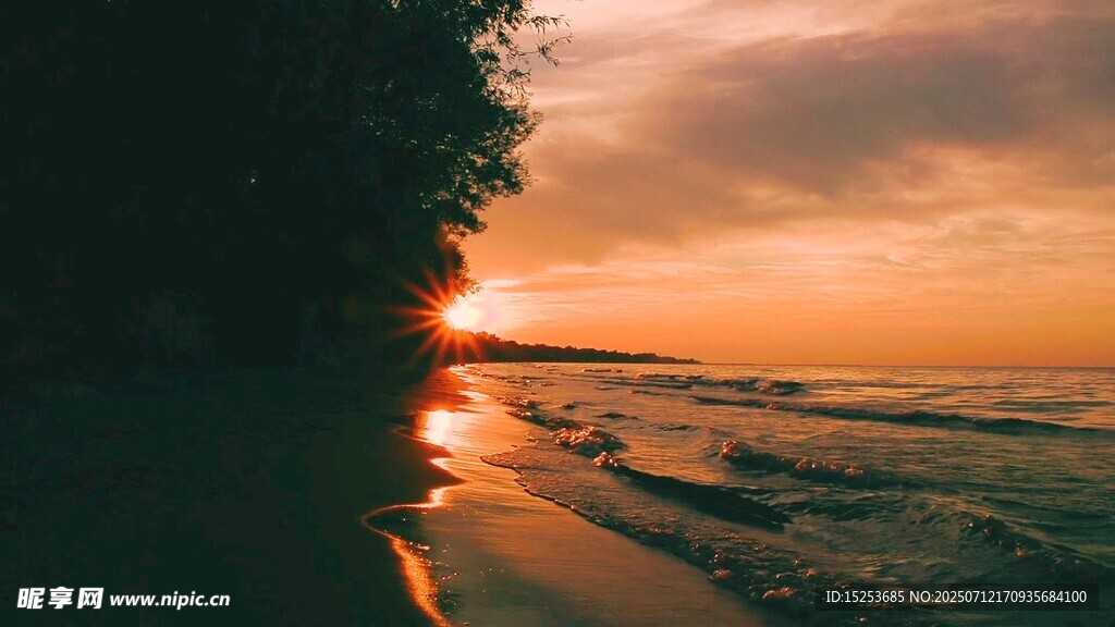 海邊日落美景