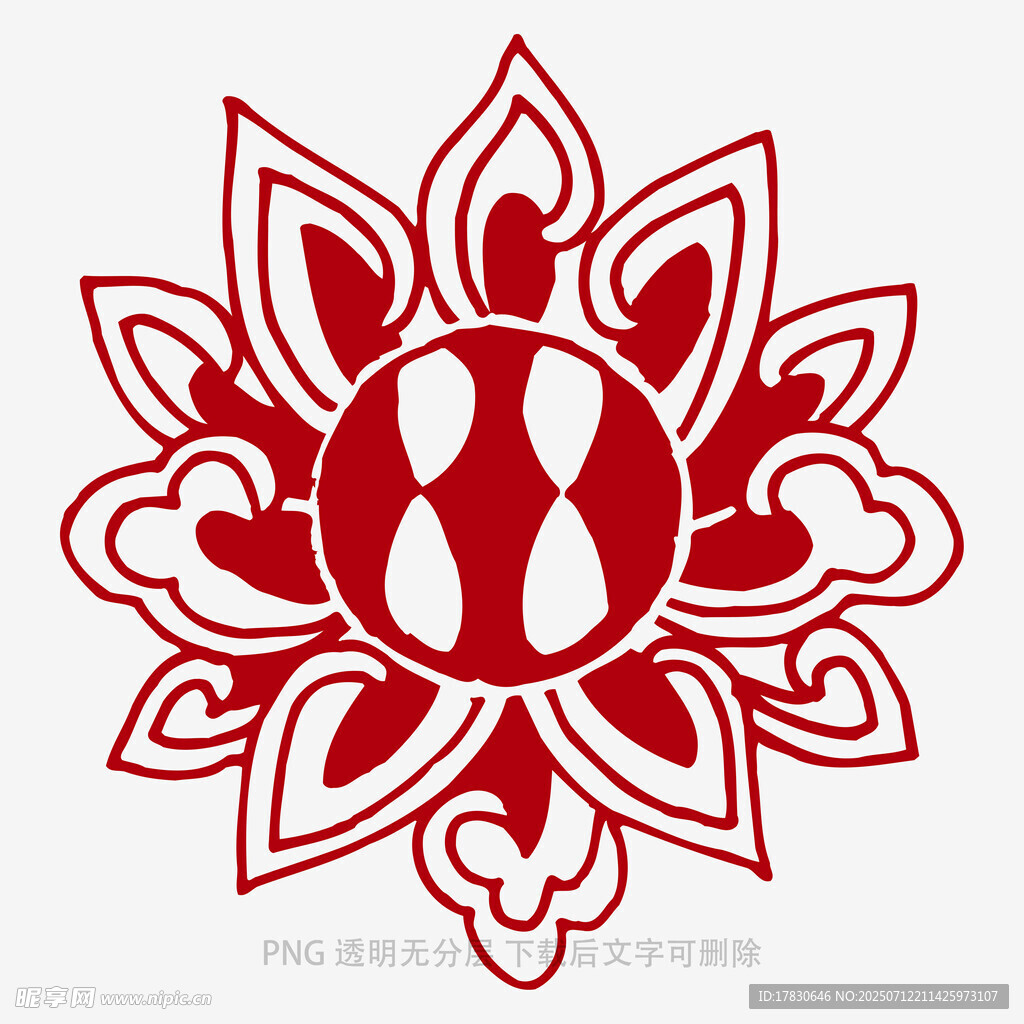 中式蓮花剪紙圖案設(shè)計
