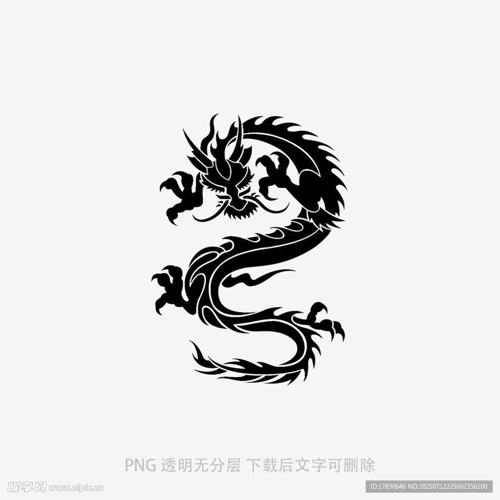 中式傳統(tǒng)黑龍圖案設計
