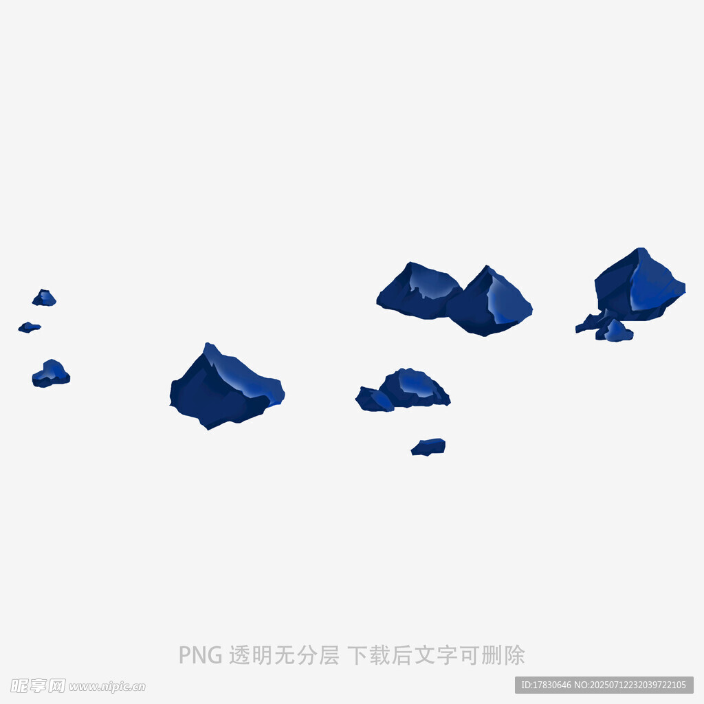 藍(lán)色立體碎石排列效果展示