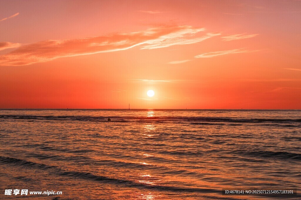 海邊壯麗日落美景