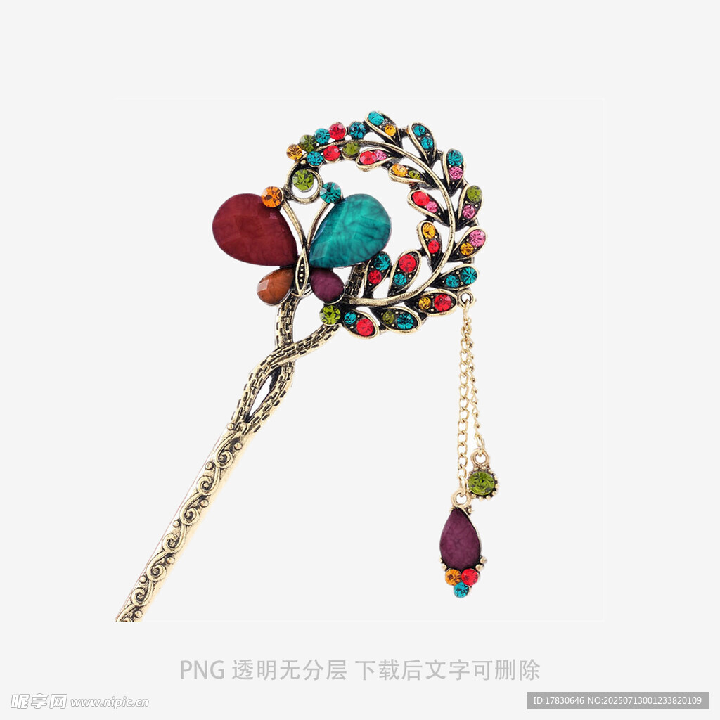 古風(fēng)多彩珠玉發(fā)簪