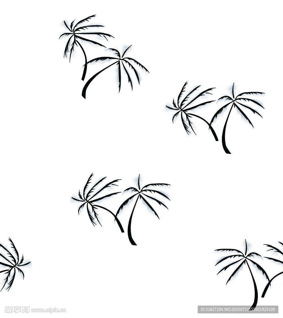 簡(jiǎn)約手繪椰子樹圖案