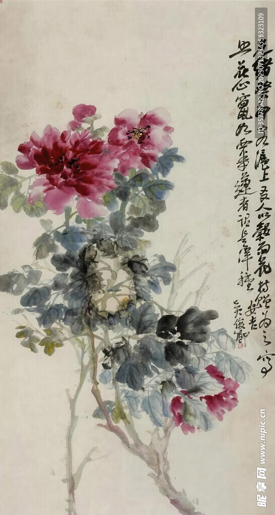 水墨牡丹圖