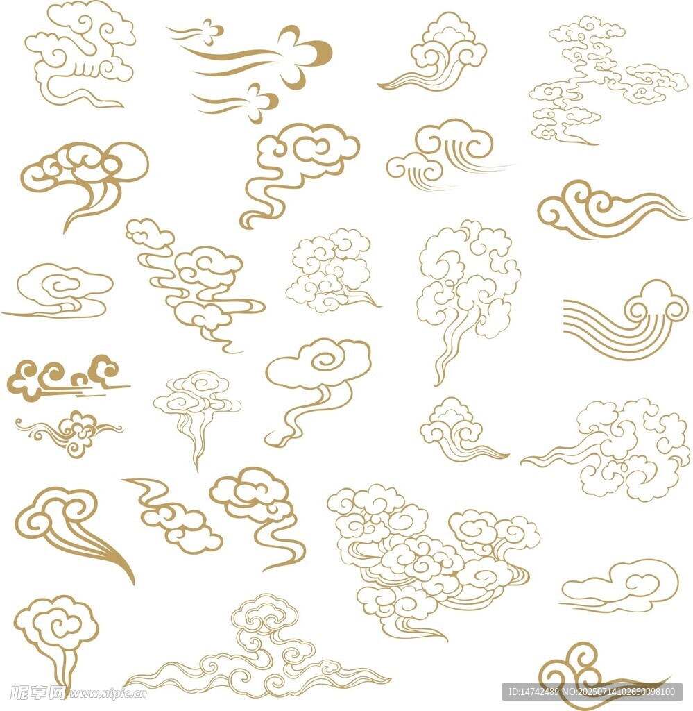 矢量金色祥云