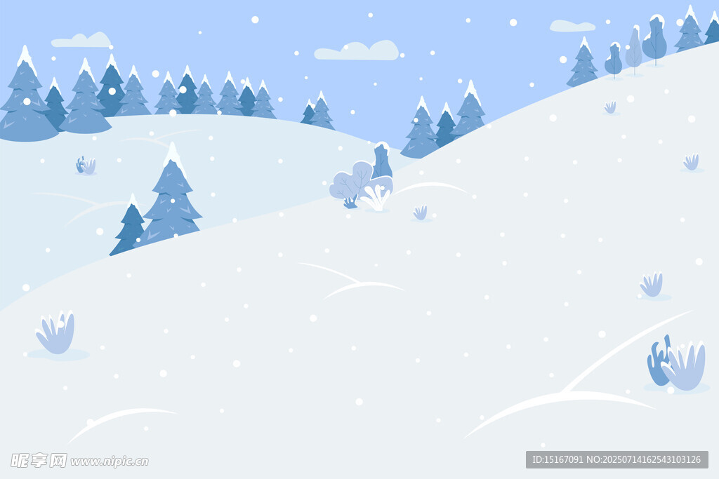 冬日雪景中的靜謐山林