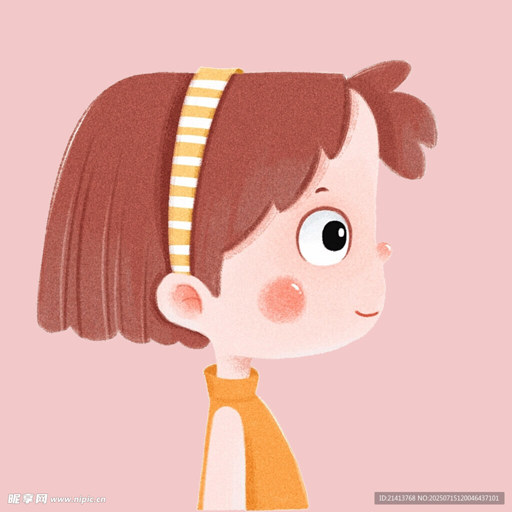 短發(fā)女孩的可愛(ài)側(cè)顏
