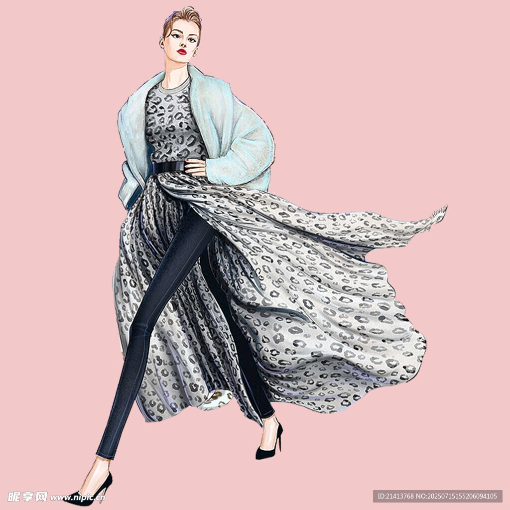 時(shí)尚飄逸長(zhǎng)裙女士穿搭