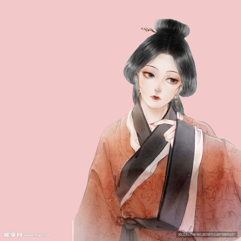 古風(fēng)漢服女子優(yōu)雅形象