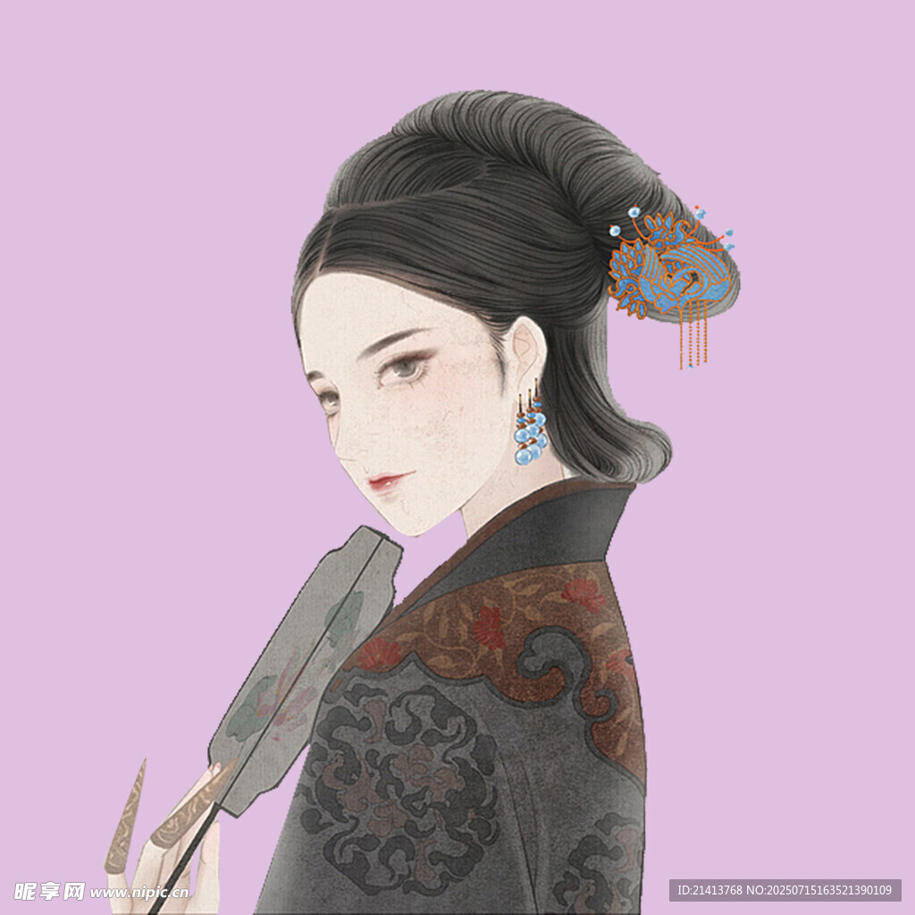古風(fēng)持扇女子
