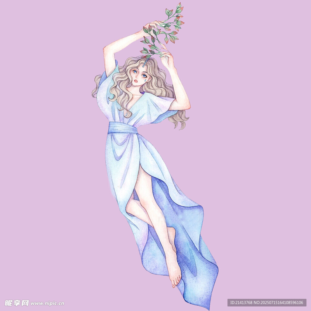 夢(mèng)幻藍(lán)裙仙女優(yōu)雅起舞