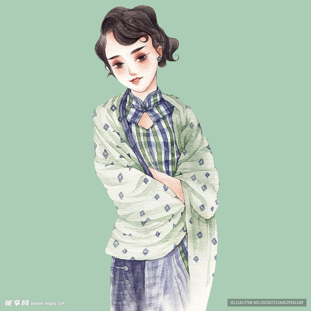 古風(fēng)少女身著特色服飾