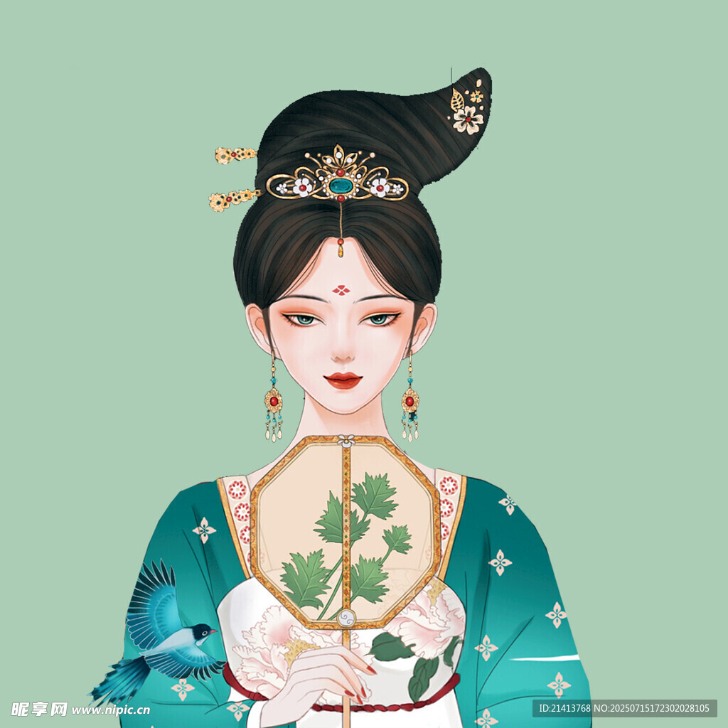 古風(fēng)佳人持扇  典雅溫婉