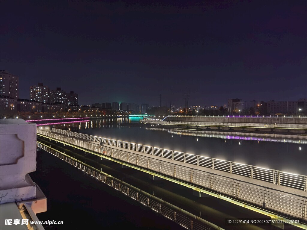 城市夜景中的高架橋