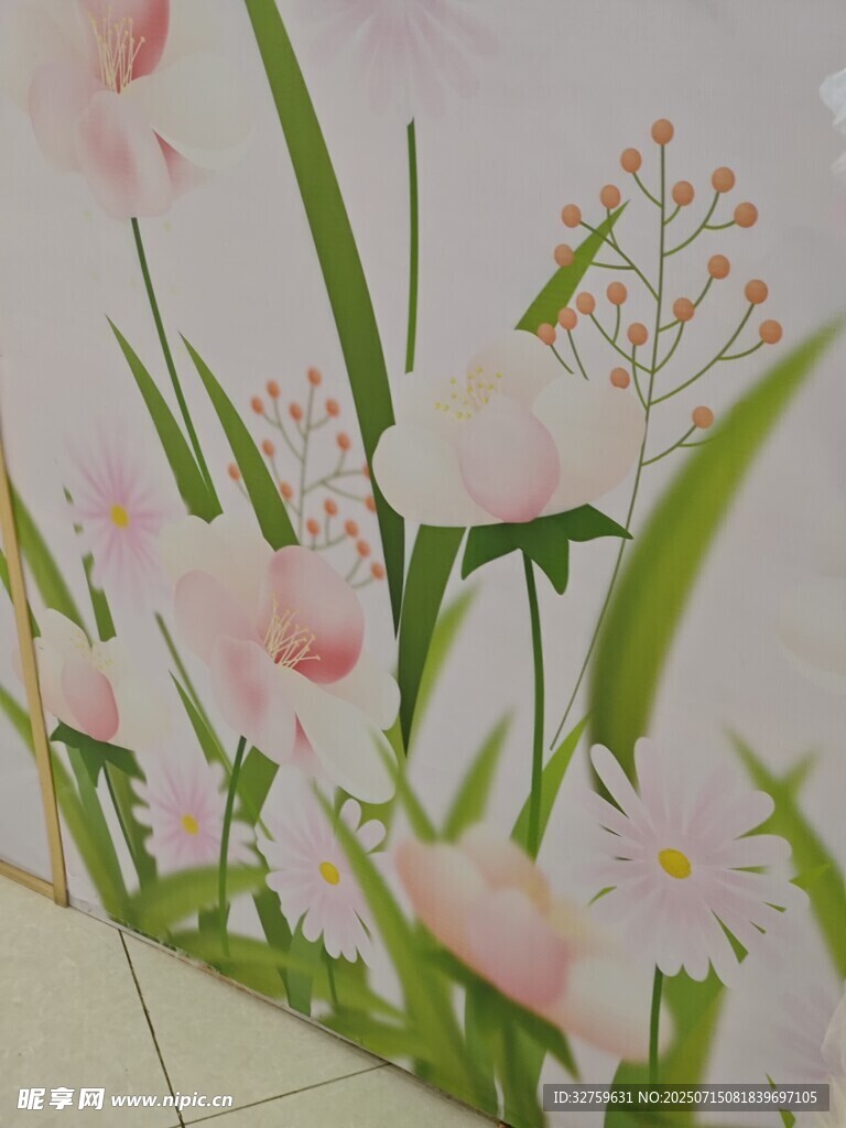 唯美花卉墻貼圖案