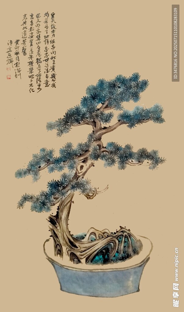 中式盆景圖