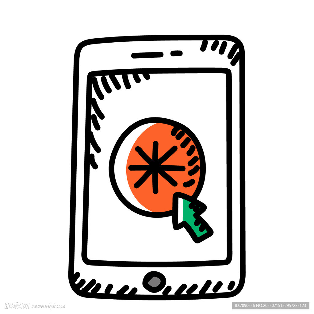 手機(jī)屏幕上的點(diǎn)擊互動(dòng)圖標(biāo)