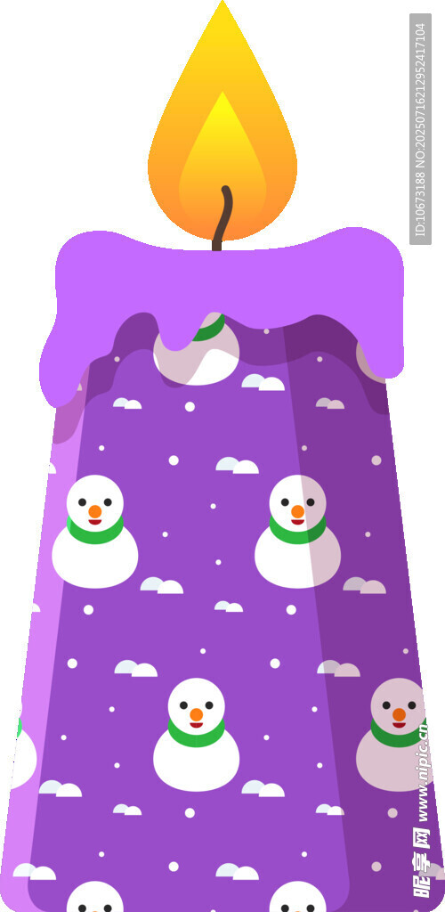 紫色雪人圖案蠟燭