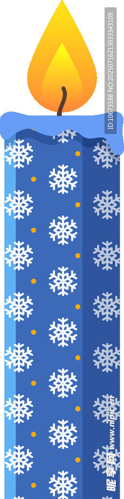 藍(lán)色雪花圖案生日蠟燭