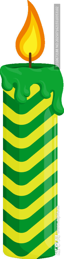 綠色條紋生日蠟燭