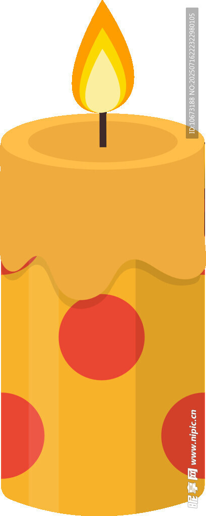 帶紅點(diǎn)的點(diǎn)燃蠟燭