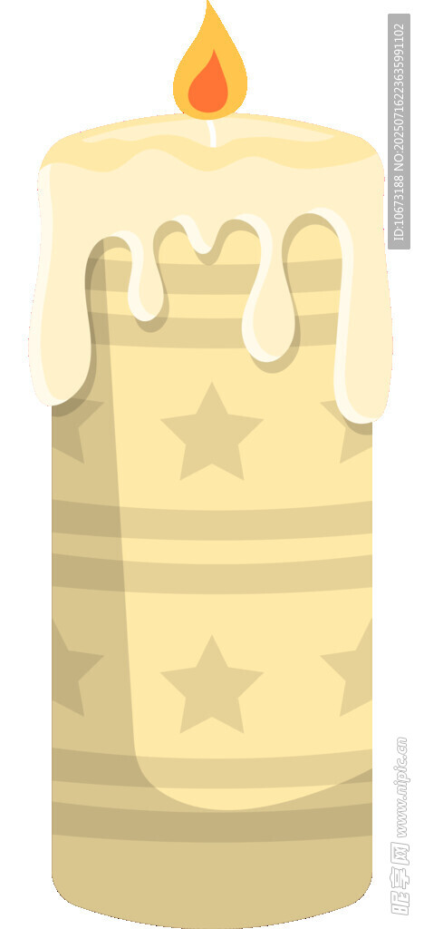 星星圖案的燃燒蠟燭