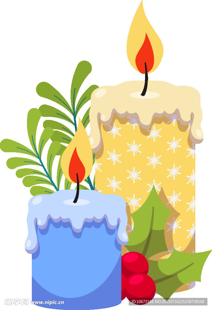 圣誕蠟燭裝飾插畫(huà)