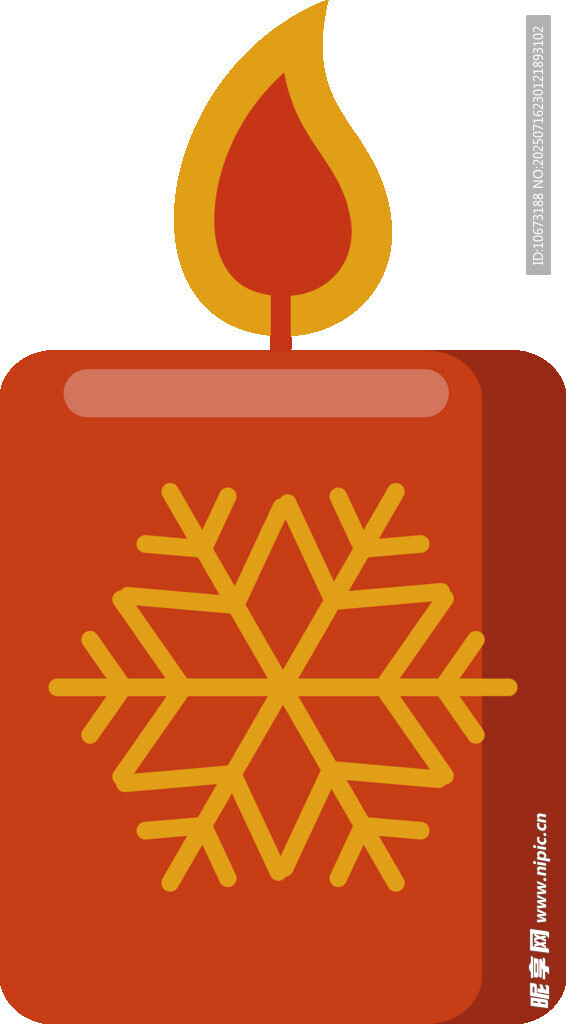 雪花圖案的紅色蠟燭