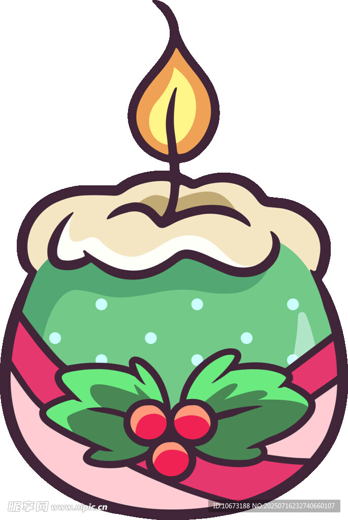 圣誕蠟燭裝飾插畫