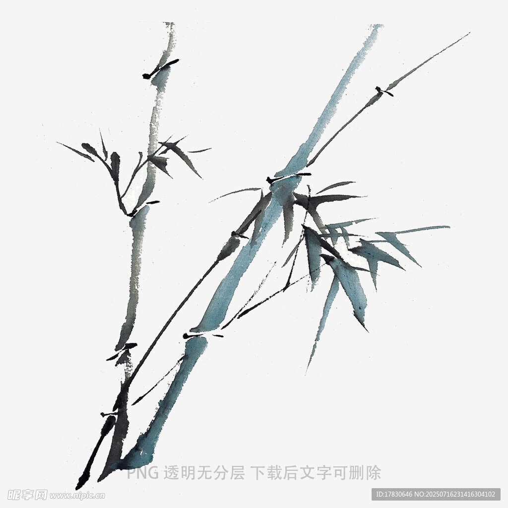 水墨風(fēng)竹子繪畫作品