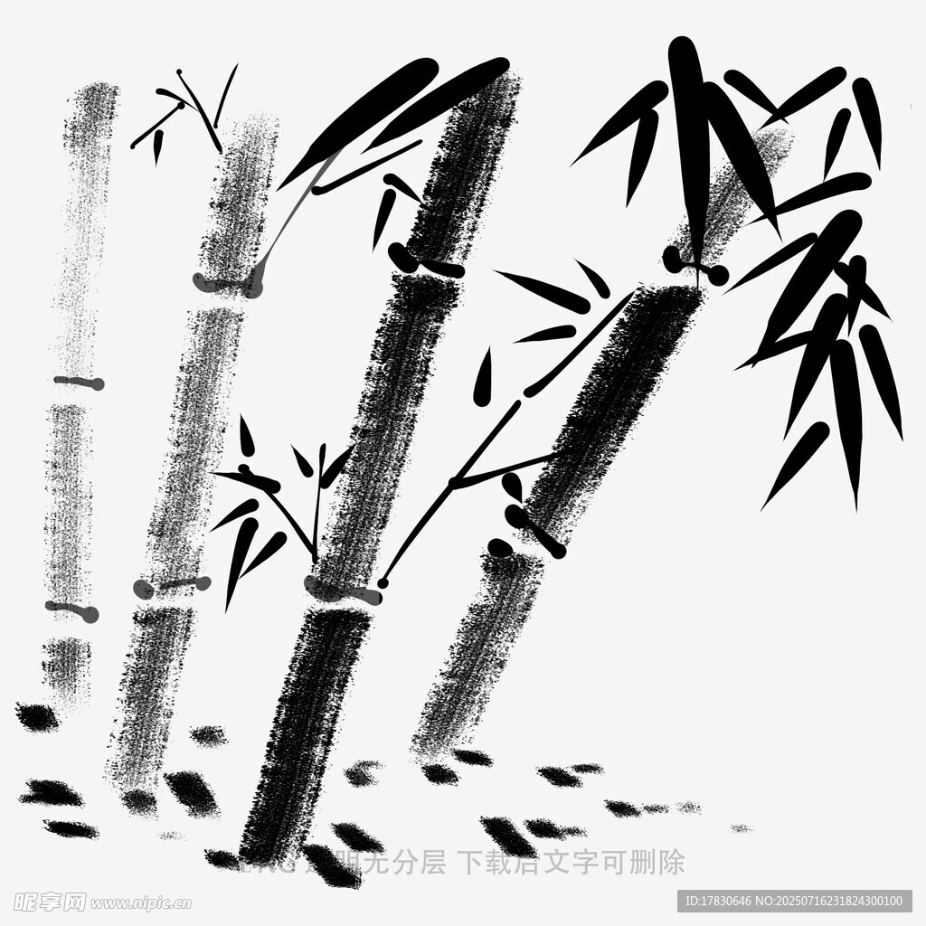 水墨風(fēng)竹子畫作