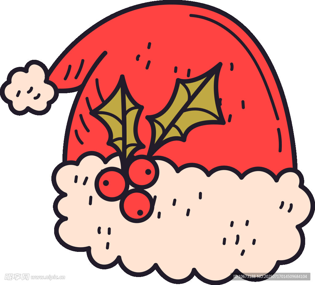 圣誕帽卡通插畫