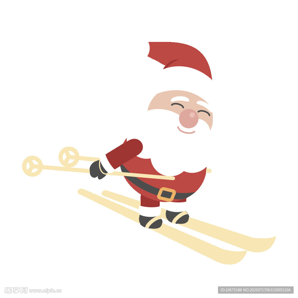 滑雪的圣誕老人