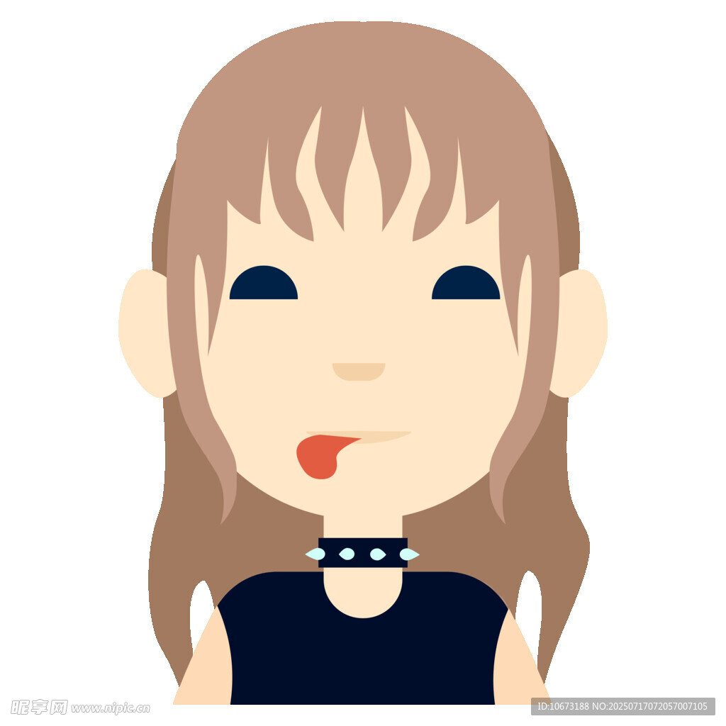 俏皮吐舌女孩頭像