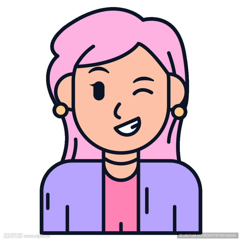 微笑的粉色頭發(fā)女士