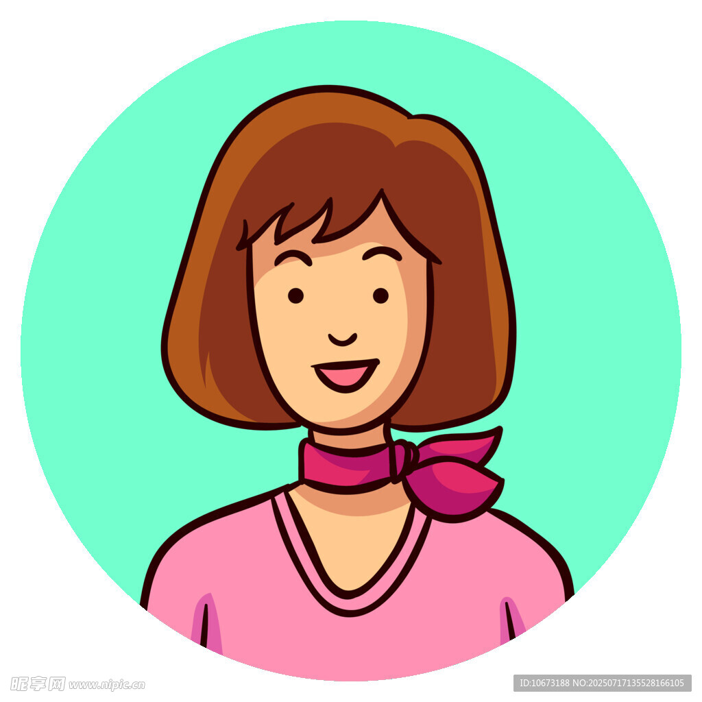 系絲巾的微笑女士