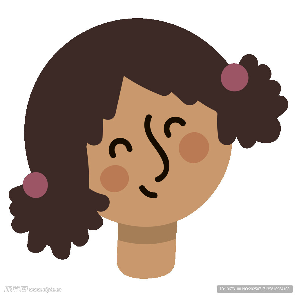 扎雙馬尾的卡通小女孩