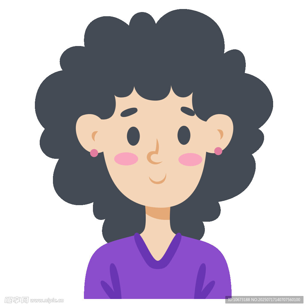 卷發(fā)紫衣女士頭像
