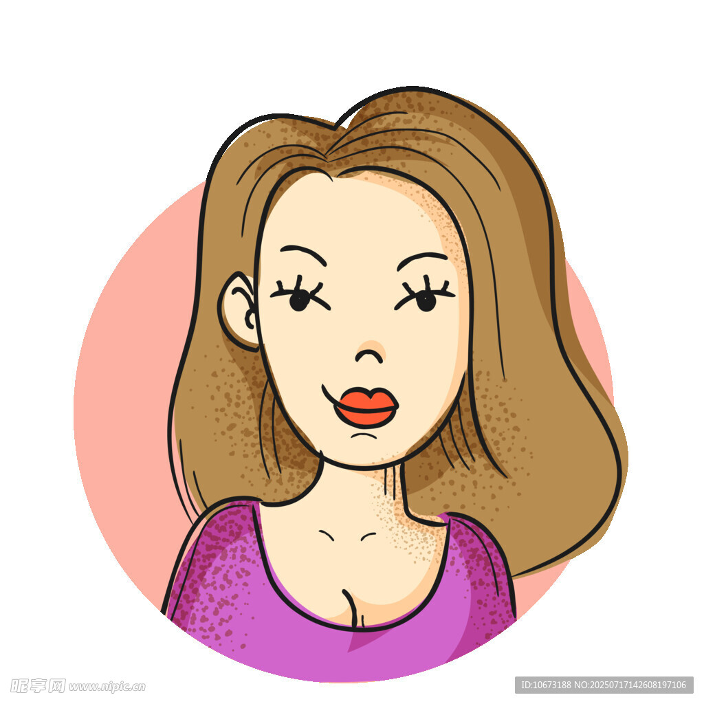 俏皮眨眼的紫衣女士