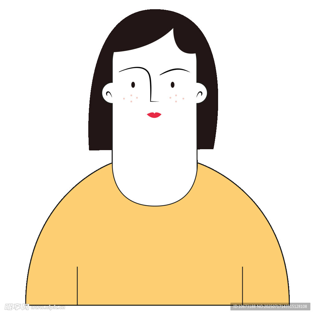 短發(fā)女子卡通形象