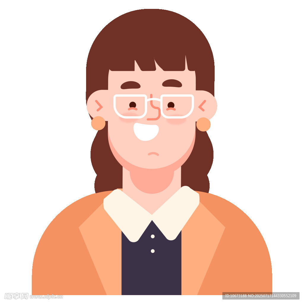 微笑戴眼鏡的年輕女性