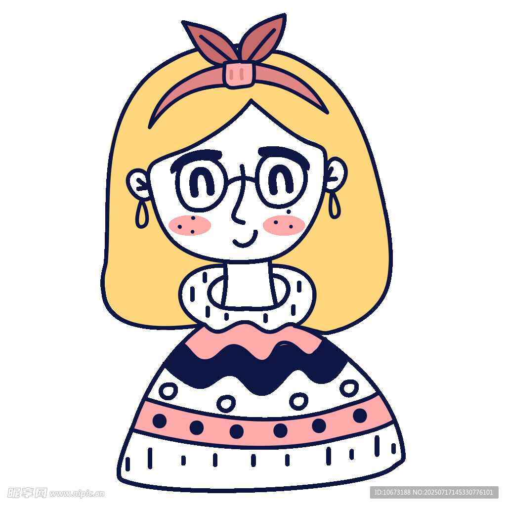 戴眼鏡的可愛公主女孩