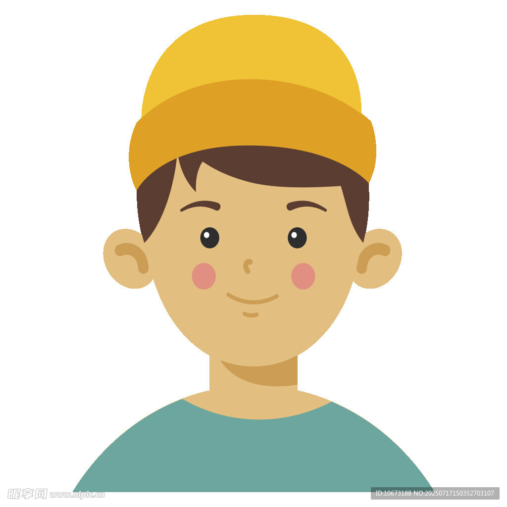 戴帽男孩頭像插畫