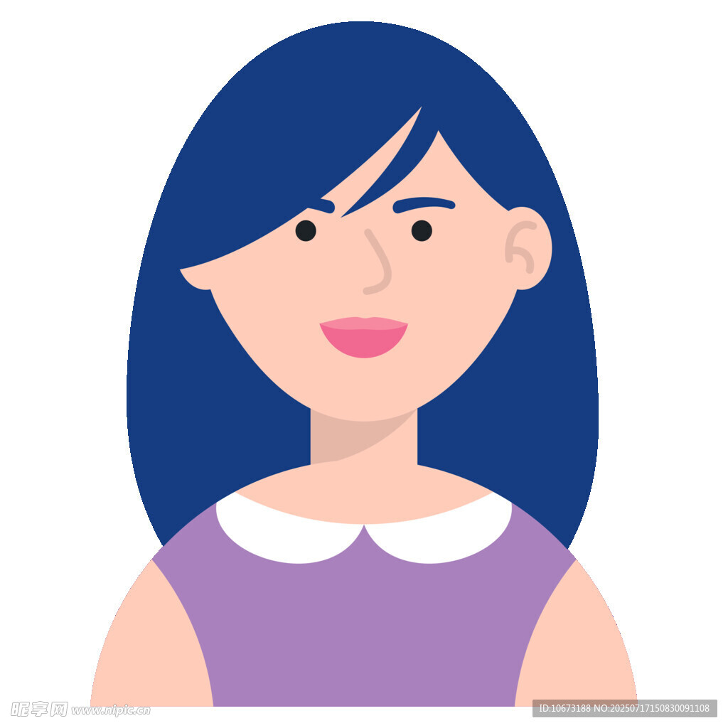 紫色上衣的微笑女性