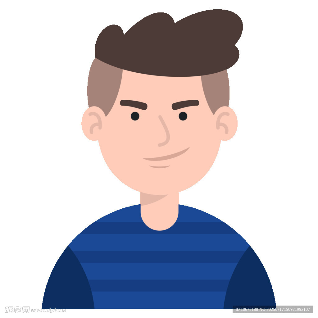 穿藍(lán)上衣的短發(fā)男性頭像