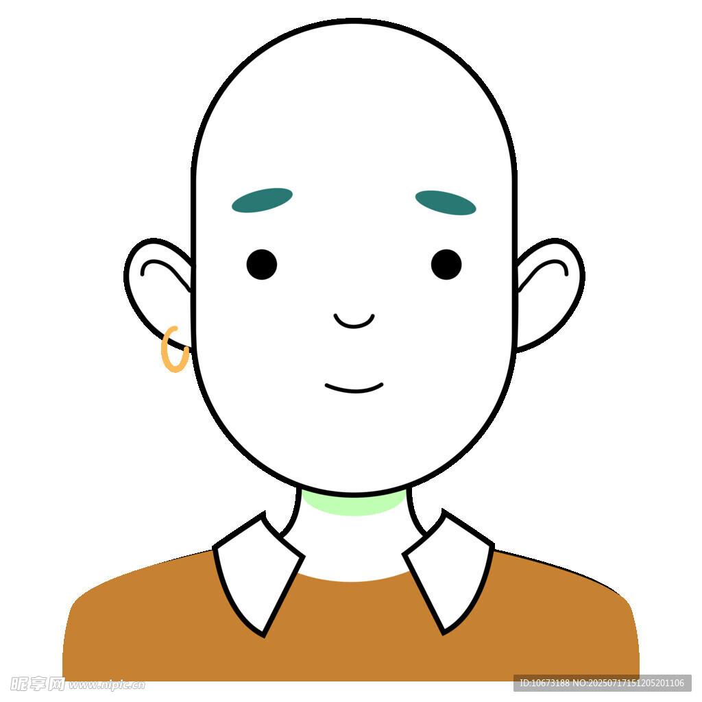 光頭男子頭像插畫(huà)