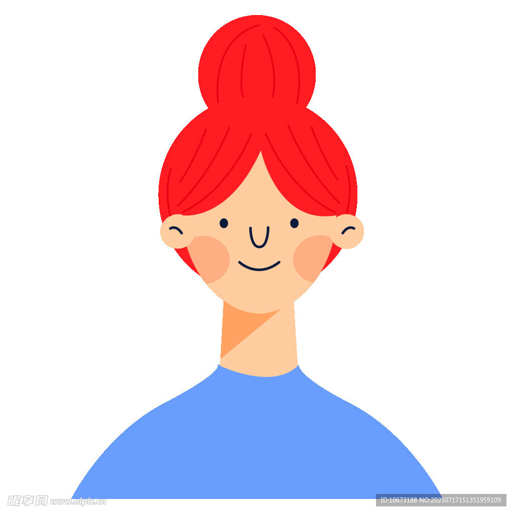 紅發(fā)藍(lán)衣微笑女孩頭像